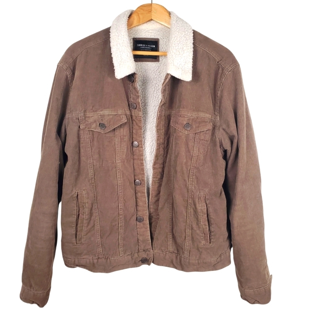 Sunrise Kingdom Brown Corduroy Sherpa Lined Jacket. XL. 0125